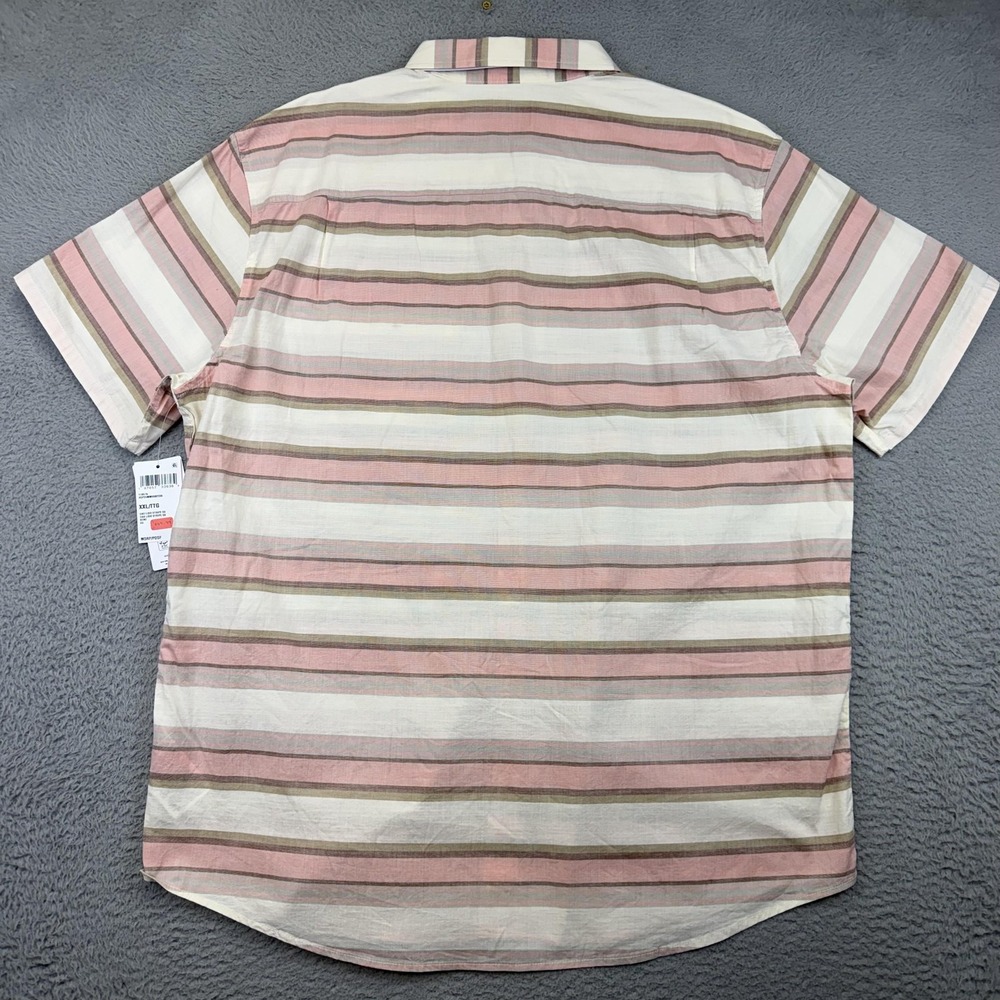 Hurley Shirt Mens 2XL Bone Pink OAO Lido Stripe SS Short Sleeve Button Up Casual - Picture 5 of 13